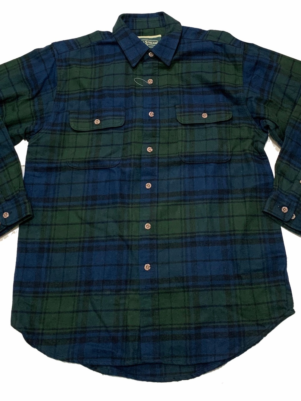 Field & Stream Green and Blue Plaid Flannel Shirt